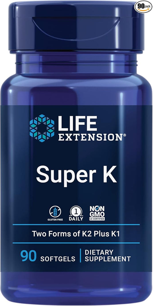 Life Extension Super Vitamin E 268mg K1 K2 K2 MK-7 MK-7 MK-4 MK-4 Vitamin 90 Softgels