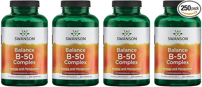 Swanson B-50 B-Complex 250 Capsules (4 Pack)