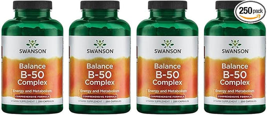 Swanson B-50 B-Complex 250 Capsules (4 Pack)