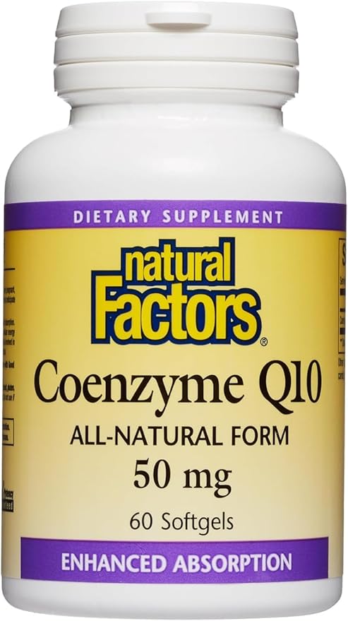 Natural Factors Coenzyme Q10 50 mg, Q10 Supplement 60 Softgels