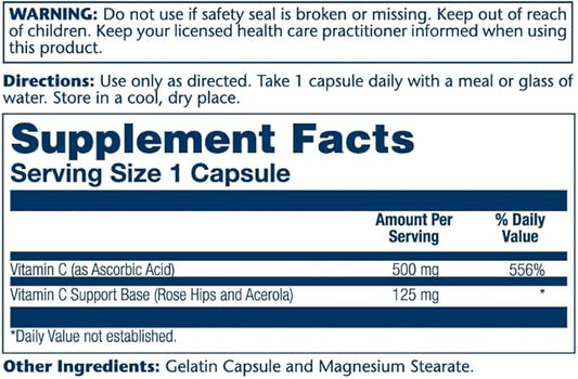 SOLARAY C w/Rose HIPS & Acerola, 500mg | 100 Count 2