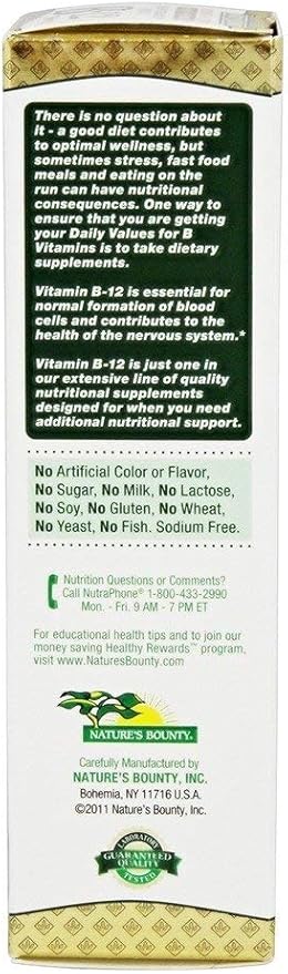 Nature's Bounty B-12 5000 mcg Sublingual 2 oz 9)