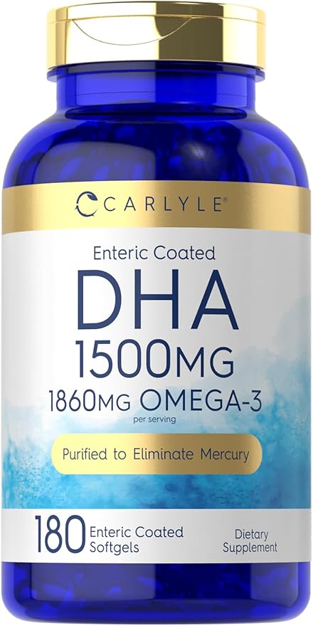 Carlyle DHA Supplement 1500mg 180 Softgels Omega-3 Supplement