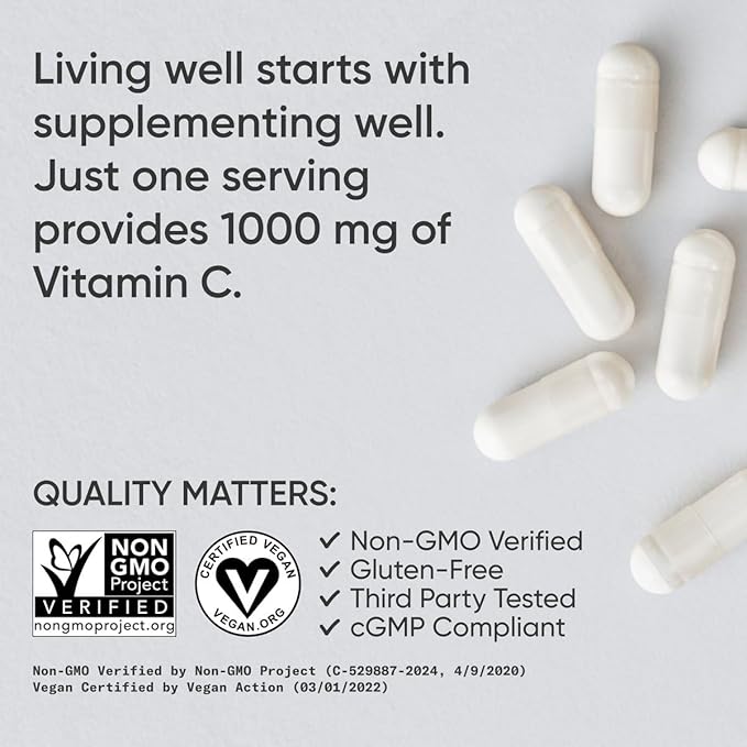 Sports Research High Potency Vitamin C Supplement 1000mg, 240 240 Count