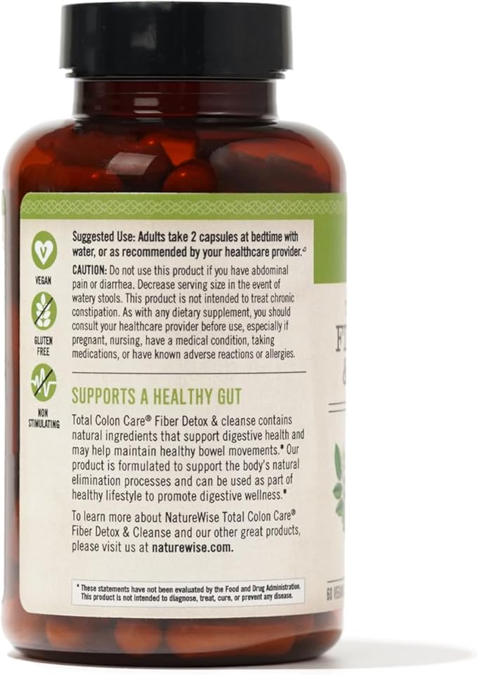NatureWise Total Colon Care Fiber Cleanse [1 Month 60 Count]