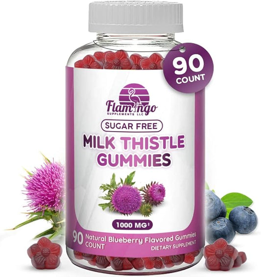 Milk Thistle Gummies- Naturally Flavored, Sugar-Free 1000mg Extract 90 Count