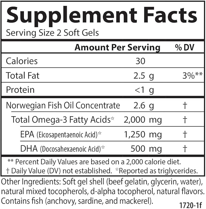 Carlson - Maximum Omega 2000, 2000 Omega-3 Fatty 60 Softgels