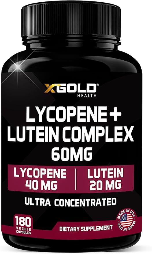 Lycopene + Lutein Supplement 60mg 40mg from 20mg from 2-in-1 Ultra-Concentrated 180 Veggie