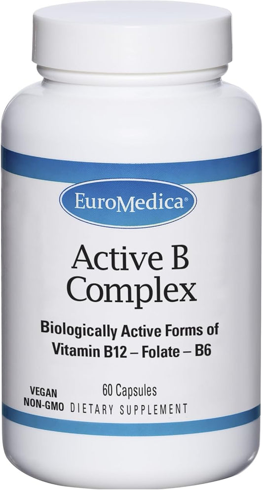 Euromedica Active B Complex 60 Capsules B12, Folate B6 - 60 Servings