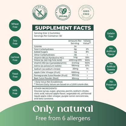Premium Keto Acv Gummies - Apple Cider Vinegar Gummies - 1000MG with Superfoods, Vegan Non GMO, Made in USA, 60 Gummies 1 Month Supply