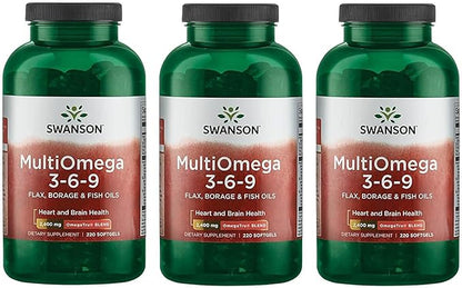Swanson MultiOmega 3-6-9 (220 Softgels, 2400mg Serving) 3 Bottles
