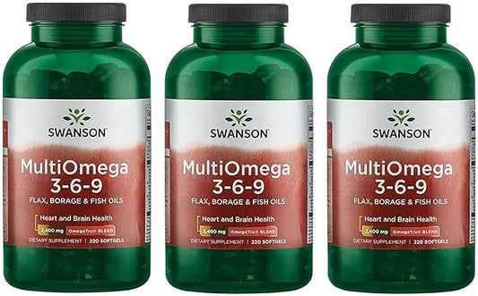 Swanson MultiOmega 3-6-9 (220 Softgels, 2400mg Serving) 3 Bottles