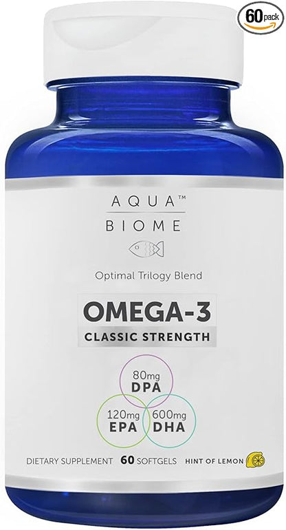 Enzymedica High Potency Fish Oil, EPA 3 Supplement 1 Month 3 Fatty 3 Fish 60 Softgels