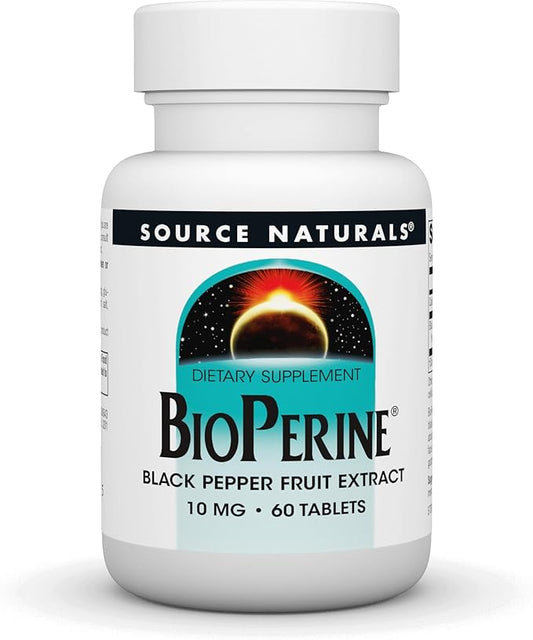 Source Naturals BioPerine, Black Pepper Fruit Extract 60 Tablets