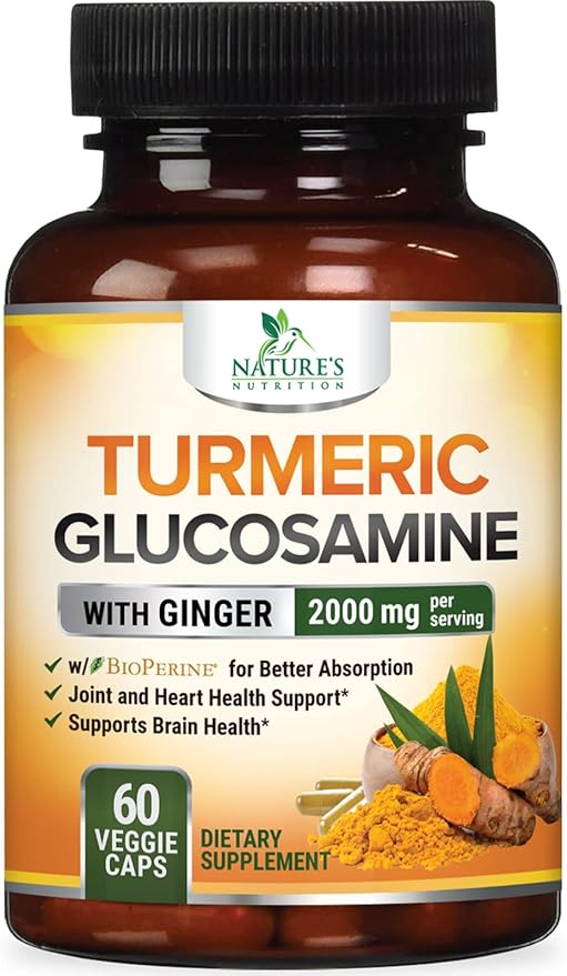 Turmeric Curcumin with BioPerine, Ginger & 95% Curcuminoids 2000mg Black 60 Capsules