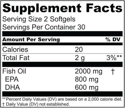Essential Elements Omega-3 Fish Oil Supplement 60 Softgels