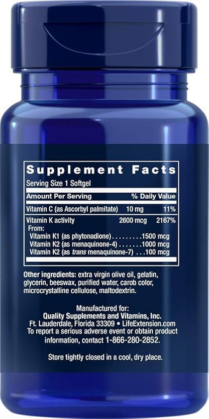 Life Extension Super K with Advanced K2 Complex 90 Softgels (3 Pack)