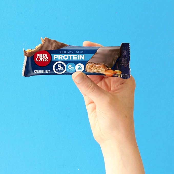 Fiber One Chewy Protein Bars, Caramel Nut, Protein Snacks, 10 ct (Pack of 6)