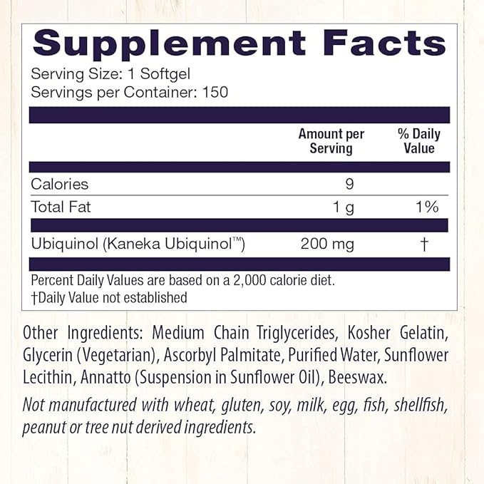 Healthy Origins Ubiquinol (Active form of CoQ10), 200 200 mg CoQ10 - 150 Softgels