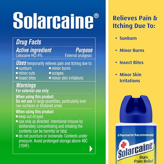 Solarcaine Aloe Burn Relief Spray 4% Lidocaine 4oz