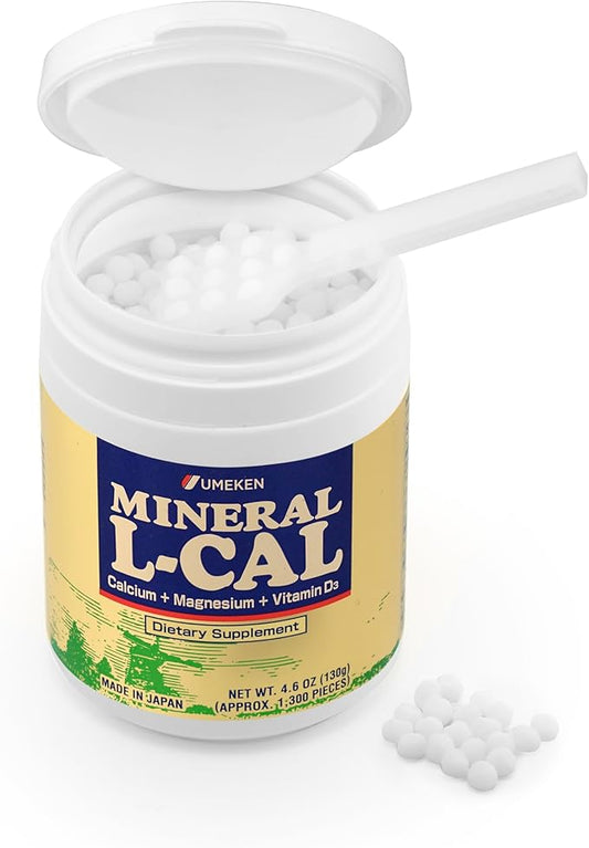 Umeken Mineral L-Cal Supplement, Small Bottle, 2 Month D3 and 130g, 1300 1300 Balls 2)