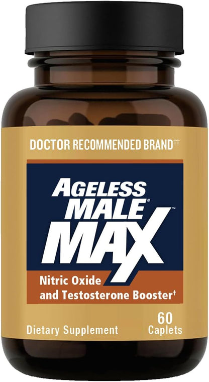 Max Total Testosterone Booster Supplement for Men, 60 Caplets
