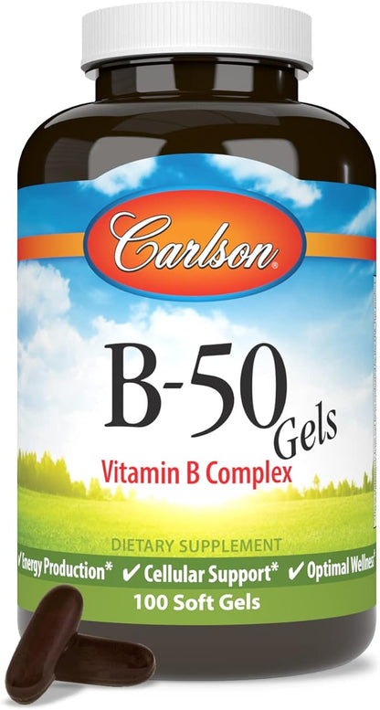 Carlson - B-50 Gels, Vitamin B 100 Softgels