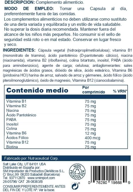 Solaray Vitamin B-Complex 75mg 100 CT