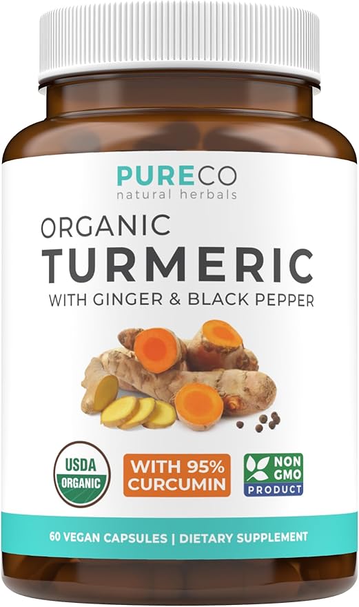 USDA Organic Turmeric Curcumin with Black (2 Month 60 Vegan