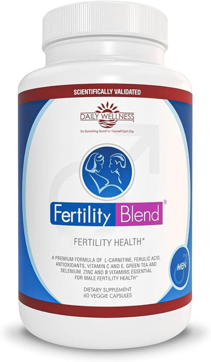 Daily Wellness for Men - Male Fertility Supplements, Vitamin Blend Pills - Male Count Pre-Conception for Him - Fertility Supplements for Men - 60 Capsules, 1 Pack