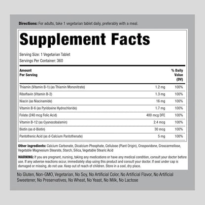 Piping Rock Vitamin B Complex 360 Tablets