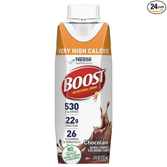 Boost Very High Calorie Chocolate Nutritional 22g Protein, 530 Nutrient 8 Fl 24)