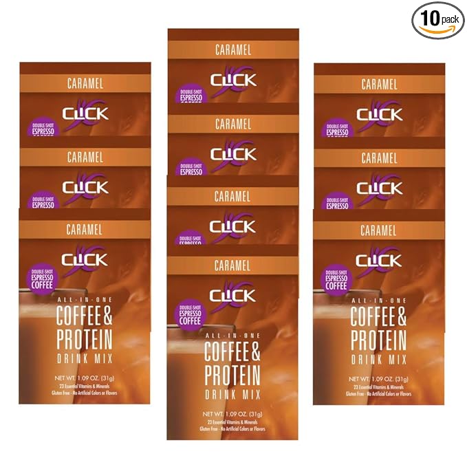 CLICK All-in-One Protein & Coffee Meal 10 Single (1.1 Ounce)