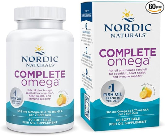 Nordic Naturals Complete Omega, Lemon Flavor 60 Soft 565 mg Omega-3 - 30 Servings