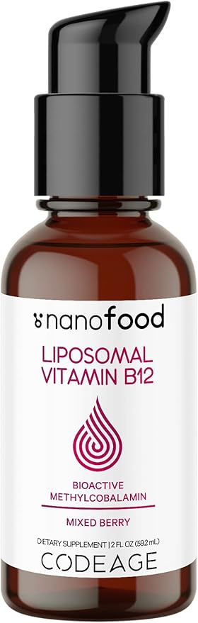 Codeage Liquid Vitamin B12 Methylcobalamin Supplement, 2-Month Supply, B12, Vegan 2 fl