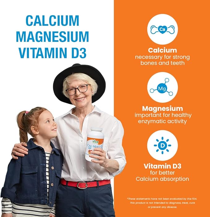 CalMagD - Calcium Supplement w/Magnesium Vitamin D3 - 600 Magnesium 300 Plus 250 Tabs