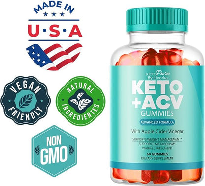 (2 Pack) Keto Pure ACV Gummies, Keto Pure Gummies, 120 Gummies for 2 Months