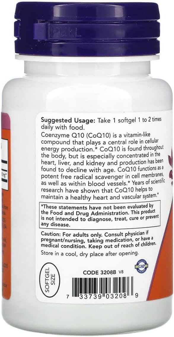NOW Supplements, CoQ10 (Coenzyme Q10) 100 50 Softgels