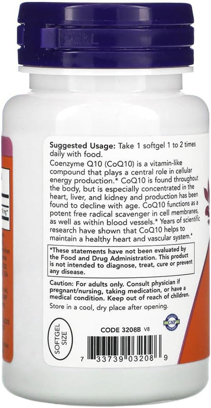NOW Supplements, CoQ10 (Coenzyme Q10) 100 50 Softgels