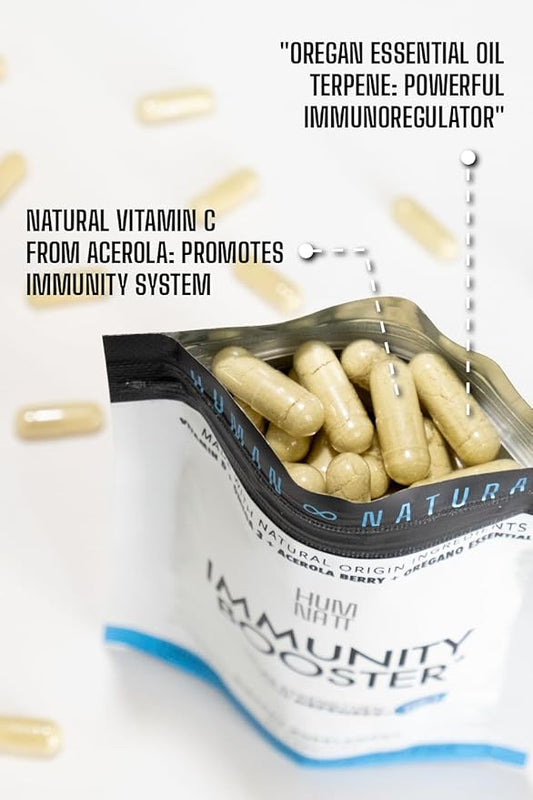 Immunity Booster, Vegan Capsules with Vitamin Omega-3, Acerola, 60 Count