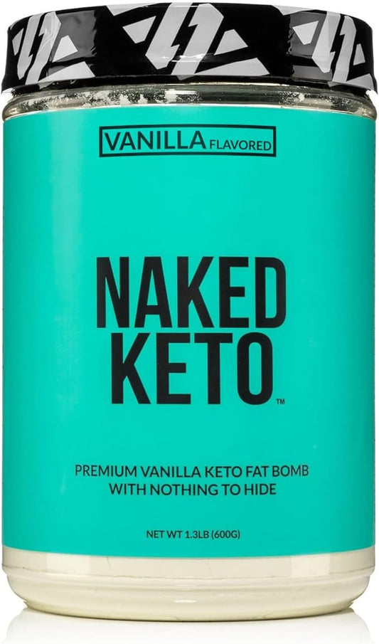 Naked Vanilla Keto - Premium Vanilla Keto Fat Bomb Powder - Nothing Artificial - Gluten-Free Keto Bomb Vanilla Mct Oil Powder with No Gmos - 1.3 Lb