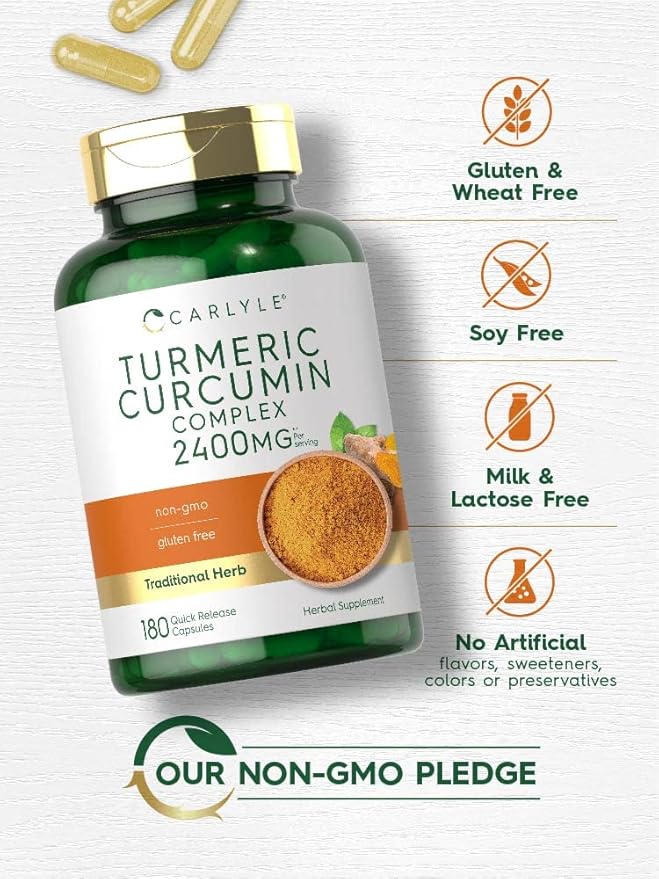 Carlyle Turmeric Curcumin Supplement 2400mg 180 Powder
