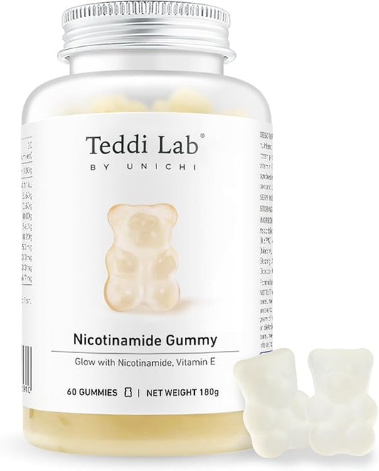 Unichi Nicotinamide Gummy, Flush Free Vitamin B3 with 60 Count