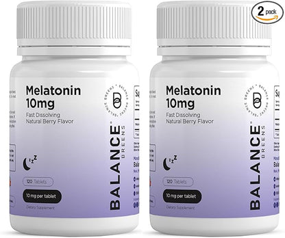 Melatonin 10mg, 100% Drug Free, Fast-Dissolve 120 Tablets