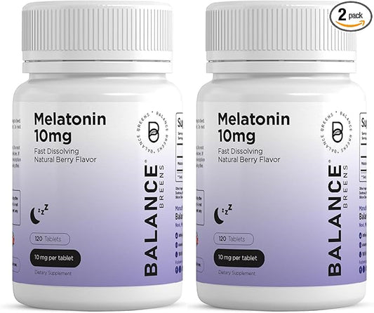 Melatonin 10mg, 100% Drug Free, Fast-Dissolve 120 Tablets