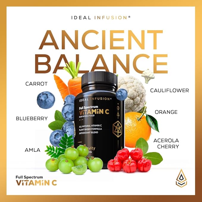 Raw Whole Food Vitamin C Complex: 100% Plant-Based (60 Servings)