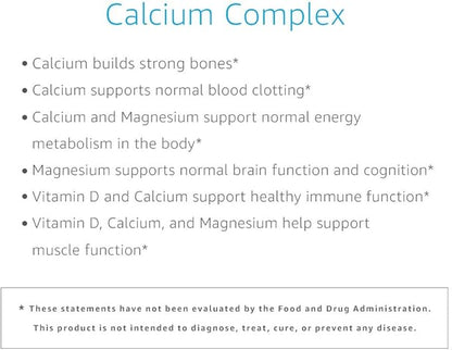 Amazon Elements Calcium Complex with Vitamin 250 mg (3 per 195 Capsules