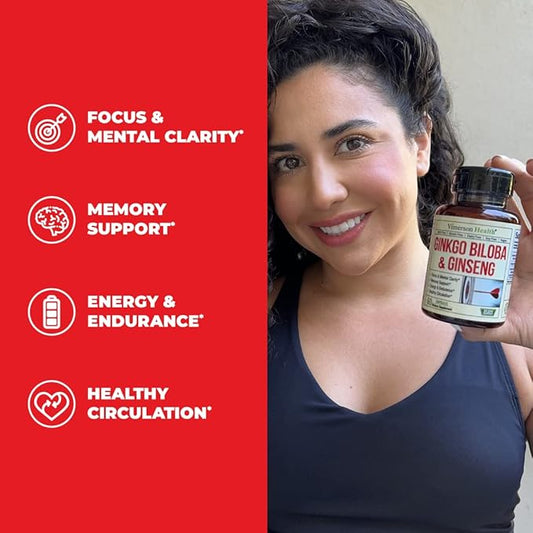 Ginseng & Ginkgo Biloba Supplements. Extra 800mg + 600mg + 120mg.30 caps