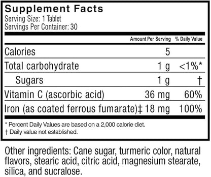 Celebrate Vitamins Iron Supplement with Vitamin C - 60mg Iron, 60mg Vitamin C, Bariatric Vitamins for WLS Patients, Vertical Sleeve & Gastric Bypass Surgery - Berry, 30 Chewable Tablets