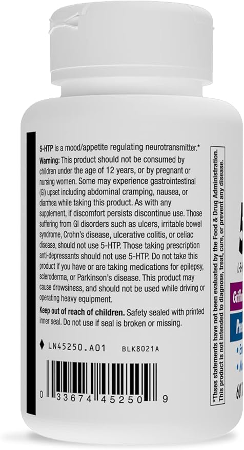 Nature's Way 5-HTP, Calms Nerves and L-5-Hydroxytryptophan, Vitamins B6 & 50 mg 60 Count